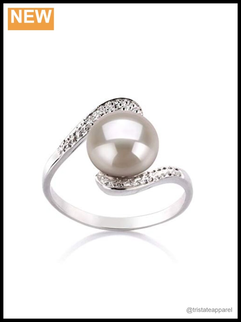 Sterling Silver Cultured Pearl Ring 9-10mm Statement